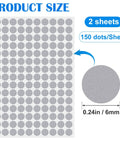 Reflective Golf Ball Dots Stickers 300 Pack Weatherproof 0.24 Inch Dots for Launch Monitor Swing Analysis shown in two sheets