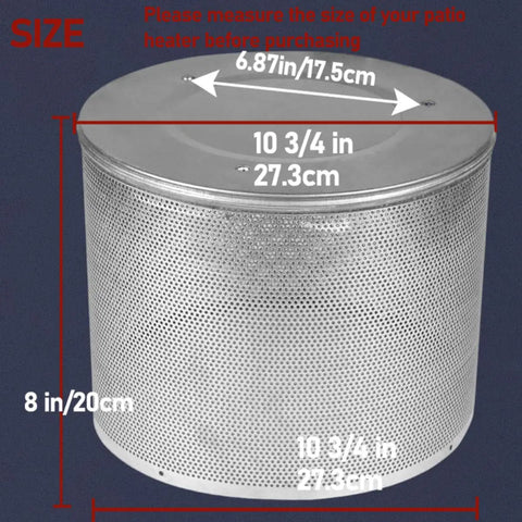 Main Burner Net Emitter Screen For Gas Patio Heaters Ten And Three Quarters Inch Diameter Heavy Duty Stainless Steel Safety Net