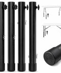 4-Pack Adjustable Table Leg Extenders for elevating workspace 3 to 10 inches, made of steel, shown with locking mechanisms.