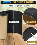 Beefy Neoprene Sponge Foam Sheet Quarter Inch Thick By Twelve Inch Wide By Fifty Four Inch Long Four Point Five Sqft, easy to cut
