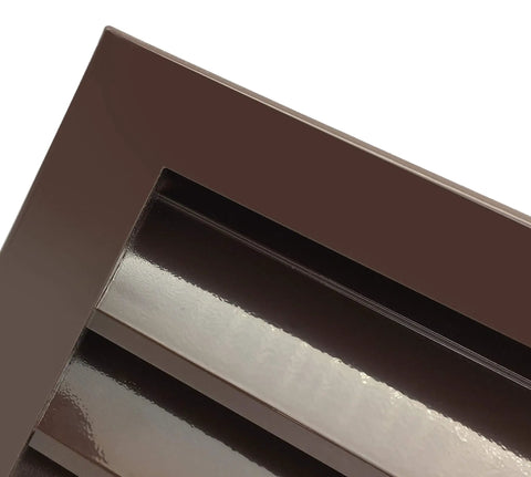 Close-up of Aluminum Exterior Gable Louver Vent 16 Inch By 8 Inch For Walls And Crawl Space Durable Weather Resistant Air Grille