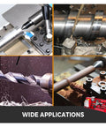 Heavy Duty 7X12 Inch Mini Metal Lathe With 550W Variable Speed Motor cutting metal, drilling, and shaping various materials.