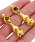 Mini Shelf Guard Rail Brackets Set for Glass Shelves and Mobile Carts Heavy Duty Metal Post Fittings in Gold Finish 12 Pack with 6mm Holes