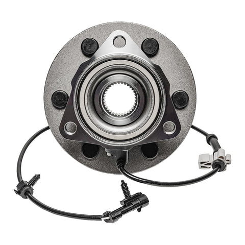 Front view of 4x4 Front Wheel Bearing Hub Kit For Silverado Sierra Yukon XL Express Savana 2500 Chevy GMC Cadillac Escalade Includes 2 Front Hubs