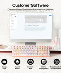 Premium Full Size Mechanical Gaming Keyboard Goes Hard With A Dot Matrix Display And Dynamic Rgb Backlighting For Seamless Mac Pc Or Android Gameplay Fueled By A Massive Ten Thousand Mah Battery In Sleek Pink Reaper Edition with custom software interface on screen.