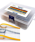 Massive 130 Values Half Watt Metal Film Resistor Kit With One Percent Tolerance 1300 Pieces In An Organized Case For DIY Projects