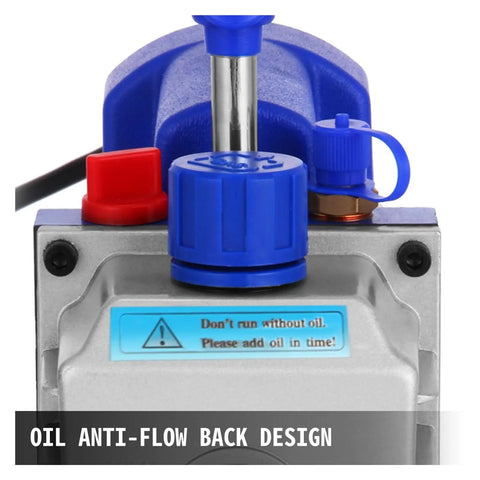 Heavy Duty 3 CFM Single Stage Vacuum Pump For HVAC Refrigeration Gauges. Portable A/C Repair Tool With Shock Proof Base And Copper Motor. Ideal Radiator Service For Auto Shops And Pros Who Want Smooth Operation
