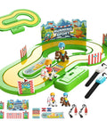 Motion Tracking Racetrack Toy With Wristband Sensors Two Player Competitive Racing For Kids And Parents Realistic Sprint Response And Epic Family Play Movement Logs And Accurate Sensor Feedback To Keep Every Race Exciting. green plastic race track set with wristbands and horse riders