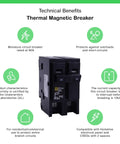 Homeline 80 Amp Two Pole Circuit Breaker With Plug On Design For Quick DIY Install 120 240V Compatible With Homeline Load Centers