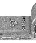 Forged Hinge Strap 4-3/8 Inch C Eye To End Strap for welding bolting riveting on trucks trailers heavy duty hardware close-up view