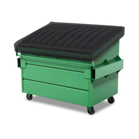 Heavy Duty Dumpster Cover Waterproof 12 Oz Material With No Fuss Elastic Corner Edges Keeps Trash Can Top Safe From Rain Snow Sun And Dirt Dimensions