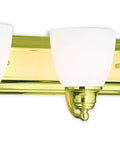 Dope Polished Brass Bath Vanity Light With Satin Opal Glass, Transitional Design Fixture For Modern Bathrooms, Durable Steel Construction, Bright Yet Soft Glow To Elevate Your Space