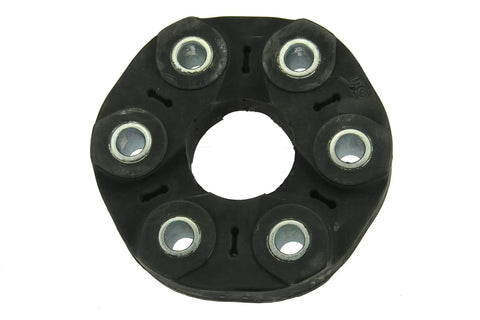 Driveshaft Flex Disc Replacement For OE Joint, Stops Clunking And Play, Tough Elastomer And Alloy Build, OE Size Fit For Proper Driveshaft Operation, Resists Heat And Vibration, 24 Month Unlimited Mileage Warranty black flex disc with six metal bushings