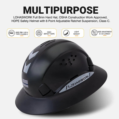Top Notch Full Brim Hard Hat Featuring Vented Construction And Six Point Suspension For Legit Ansi Z89.1 Type 1 Class C Job Site Protection. Kickass Abs Shell Offers Cooling Comfort Plus All Weather Sun And Rain Shielding.