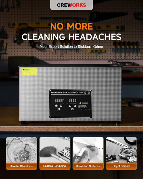 Beast 10L Digital Ultrasonic Cleaning Machine With 240W Power Built In Heater Digital Control Panel And Timer For Cleaning Gun Parts Auto Tools And Heavy Duty Machinery, front view
