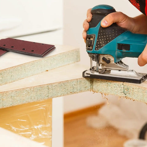 Premium Grit Aluminum Sanding Discs With Eight Holes For Grinding Wood Metal And Aluminum featuring tough polyester flocking in use.