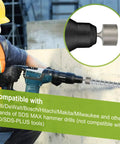 Worker using SDS Max T Post Driver for Fence Posts and Hammer Drills Compatible With Bosch DeWalt Makita Milwaukee on concrete wall