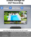 4K PoE Security Camera System With Eight 8MP Cameras, Smart Person And Vehicle Detection NVR with video display screen