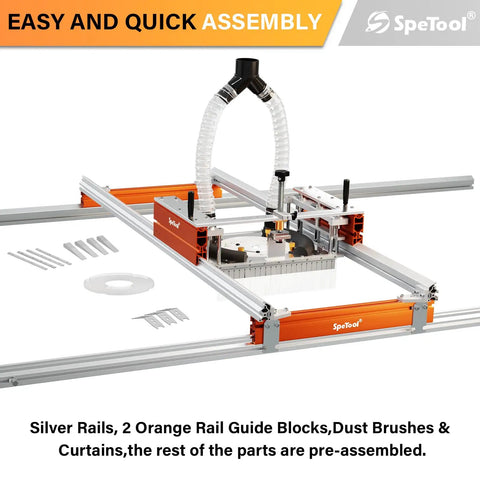 Slab Flattening Mill With Continuous Height Adjustment And Extendable 38x38.2 Inch Capacity, 3 Axis Aluminum Router Sled shown.