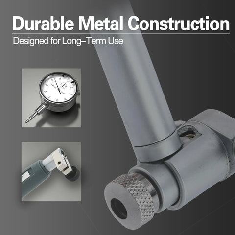 BINGOX dial bore gauge with extension rods; metallic gray construction, 2-6 inch range, dial indicator.