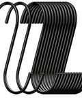 Heavy Duty 3.7 Inch S Hooks For Hanging Jeans Pans Pots Bags Towels And Plants Black Steel Fits Closet Rods Under 1 Inch Diameter