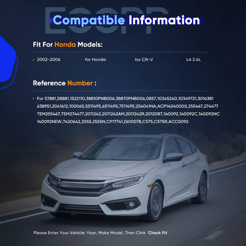 Compatible information for Hella Quiet Ac Compressor Replacement For Honda Crv 2002 Through 2006 with reference numbers.