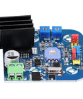 Beefy High Power Servo Control Board 12V To 24V For Remote Control Systems, 180 Kg.Cm Torque, 300 Degree Rotation, Stays Strong Under Load, Ideal For Robotic Projects, DIY RC Builds, And Heavy Duty Motion Control, blue PCB with heatsink and terminals