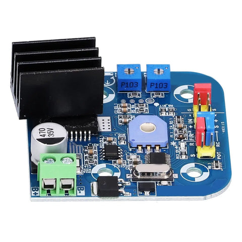 Beefy High Power Servo Control Board 12V To 24V For Remote Control Systems, 180 Kg.Cm Torque, 300 Degree Rotation, Stays Strong Under Load, Ideal For Robotic Projects, DIY RC Builds, And Heavy Duty Motion Control, blue PCB with heatsink and terminals
