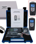 Three Channel Digital Vibration Meter Kit For On The Go Vibro Testing With Three Probes For Velocity, Acceleration, And Displacement, Includes USB Data Cable And Software, case open