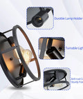 13 Inch Black Flush Mount Ceiling Light Fixture 2 Light 2 Pack Durable Matte Black Finish with sturdy frame detail