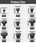 Chart showing sizes of 90 Pcs Silicone Rubber Hole Plugs Set With 9 Diameter Sizes 3.5mm to 9.5mm for various applications.