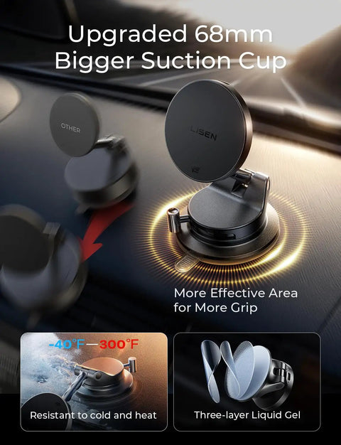 MagSafe Car Mount Charger With 25W Fast Wireless Power For iPhone 17 16 Series And 15 14 13 12 Includes 54W Adapter Vacuum Suction Cup