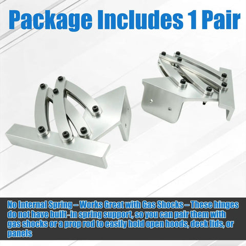 Universal Large Hidden Hinges For Deck Lids Rumble Seat Trunk Lids Car Hoods And Truck Bed Tonneau Covers No Internal Spring Pair