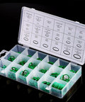 270 Piece Compressor O Ring Set With 18 Sizes For Car AC System Pro Grade Rubber Seals Gaskets in storage case, open view
