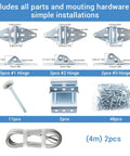 Garage Door Hinge And Roller Tune Up Kit DIY Friendly No Fuss For 16x7 Or 18x7 Doors Heavy Duty Steel Hinges With Zinc Plated Hardware
