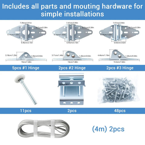 Garage Door Hinge And Roller Tune Up Kit DIY Friendly No Fuss For 16x7 Or 18x7 Doors Heavy Duty Steel Hinges With Zinc Plated Hardware
