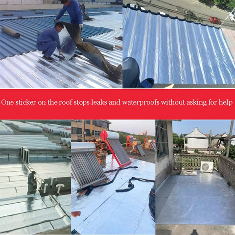 Heavy Duty Waterproof Roofing Tape Roll For Asphalt Shingle Repair applied on metal roofs to seal leaks and waterproof surfaces.