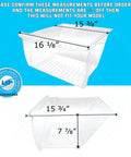 Image of Upgraded Lower Crisper Bin Replacement For Frigidaire Refrigerator Compatible With 240351207 Plus 240351203 240351206 240351209 Ultra Durable Non OEM Bin For Fresh Produce Easy Fit Long Lasting showing dimensions of 15 3/8 inches by 16 1/8 inches by 15 3/4 inches by 7 7/8 inches.