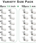 Premium Cabinet Shelf Pegs With Durable Silicone Pads For Wood Glass Metal Adjustable Shelving Hardware Mixed Quarter Inch And Five Millimeter Diameters showing 24 shelf pegs in two sizes.