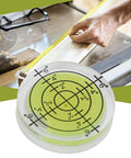 Ehlivhall 32Mm Round Bubble Level, High Precision For Acrylic, compact level showing yellow-green fluid for accurate measuring.