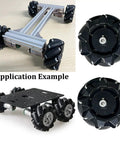 80mm Mecanum Wheel Omni Wheel Kit 4 Pack with 5mm Couplings and Motor Connectors for AGV Smart Robot Car Chassis shown in application examples