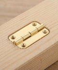 12 Pack Small Antique Iron Hinge Set For Wooden Boxes Jewelry Cabinets Steamer Trunks Vintage Doors Replacement Heavy Duty Load Support Four Hole Vertical Hinges For Craft Projects mounted on wood