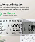 Digital timer display for All In One Professional Drip Irrigation Kit With Pump, Timer, Regulator, 15W Output, 8 Drip Emitters