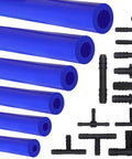 Versatile High Performance Automotive Silicone Vacuum Tubing Hose Kit Including 1/8 Inch, 5/32 Inch, 3/16 Inch, 1/4 Inch, 5/16 Inch, and 3/8 Inch Sizes Each 5 Feet Long Plus 126 Premium Nylon Connectors in 13 Varied Styles Like Straight, Tee, and Reducer.