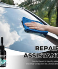 Hand using Windshield Crack Repair Kit 2026 Upgrade With Quick Fix Liquid For Cracks And Chips Easy DIY Glass Repair Tool