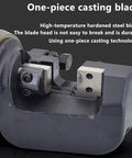 Electric Hydraulic Rebar Cutter Tool 1800W Pro Grade Fast Five Second Cut With Cr12MoV Blades, detail of one-piece casting blade.