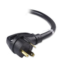 Close-up of 3 Prong 30 Amp RV Extension Cord 25 Ft Outdoor Heavy Duty Power Lead TT-30P to TT-30R showing plug detail.