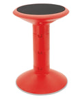 Active Tilt Stool For Ergonomic Office Setup And Standing Desks, Adjustable 12 To 24 Inch Height, Red Cushioned Seat, Angled Base