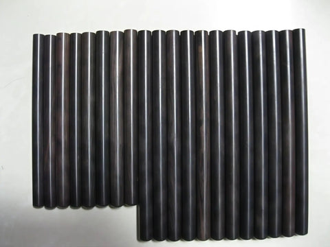 10 Pack 15 Cm Long 1.2 Cm Diameter Purple Sandalwood Dowel Pins For Woodworking And Pen Making laid out in rows
