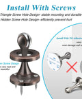 Heavy Duty Magnetic Door Stop With Wall And Floor Mount, Oil Rubbed Bronze Finish, Stainless Steel Catch Holder, 2 Pack